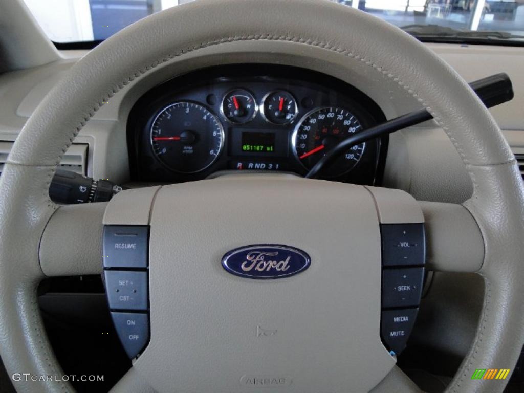 2005 Ford Freestar Limited Pebble Beige Steering Wheel Photo #49003709