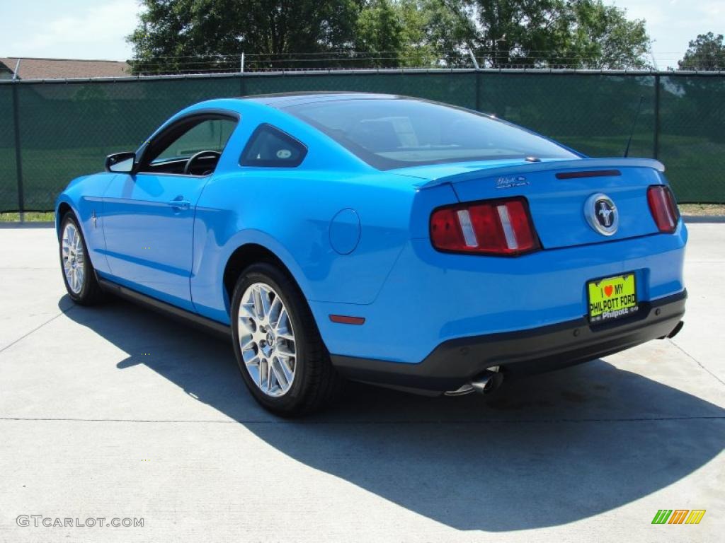 2012 Mustang V6 Premium Coupe - Grabber Blue / Charcoal Black photo #5