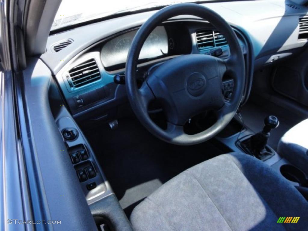 2001 Elantra GLS - Midnight Gray / Gray photo #12