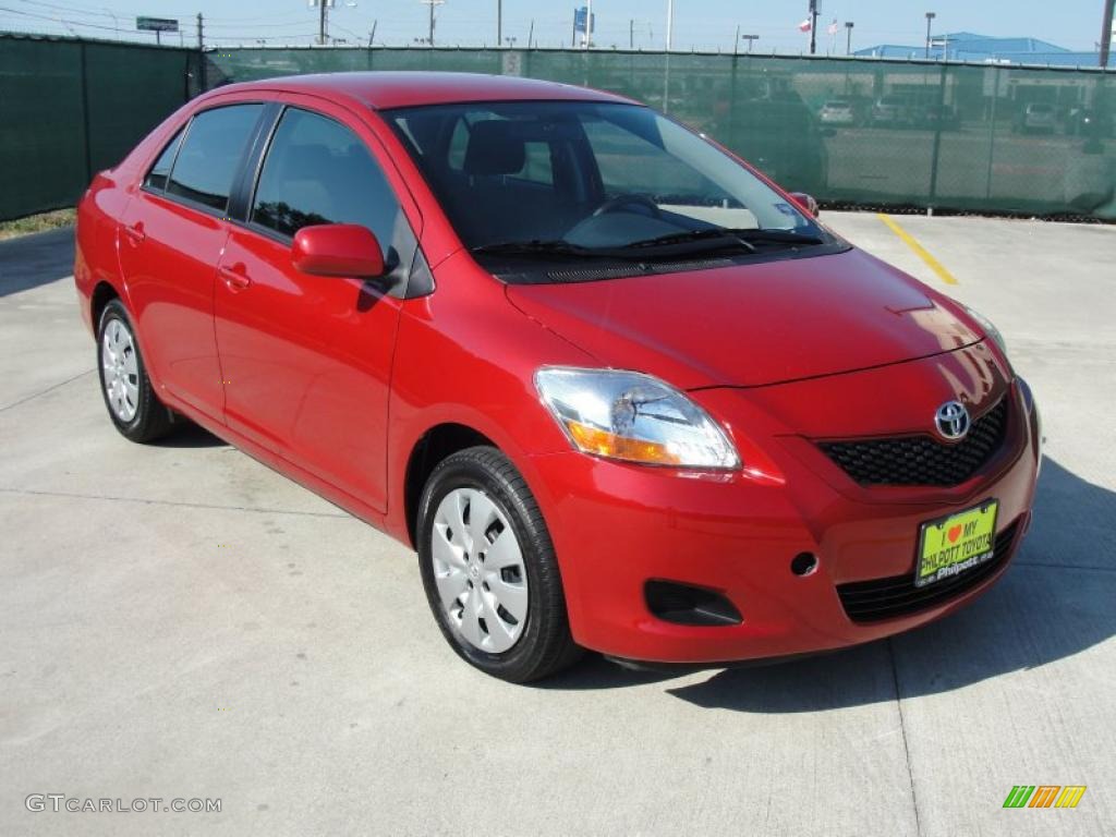 2010 Yaris Sedan - Barcelona Red Metallic / Dark Charcoal photo #1