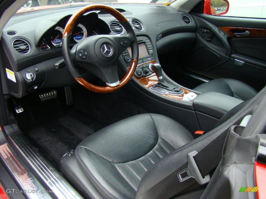Black Interior 2009 Mercedes-Benz SL 550 Roadster Photo #49006685
