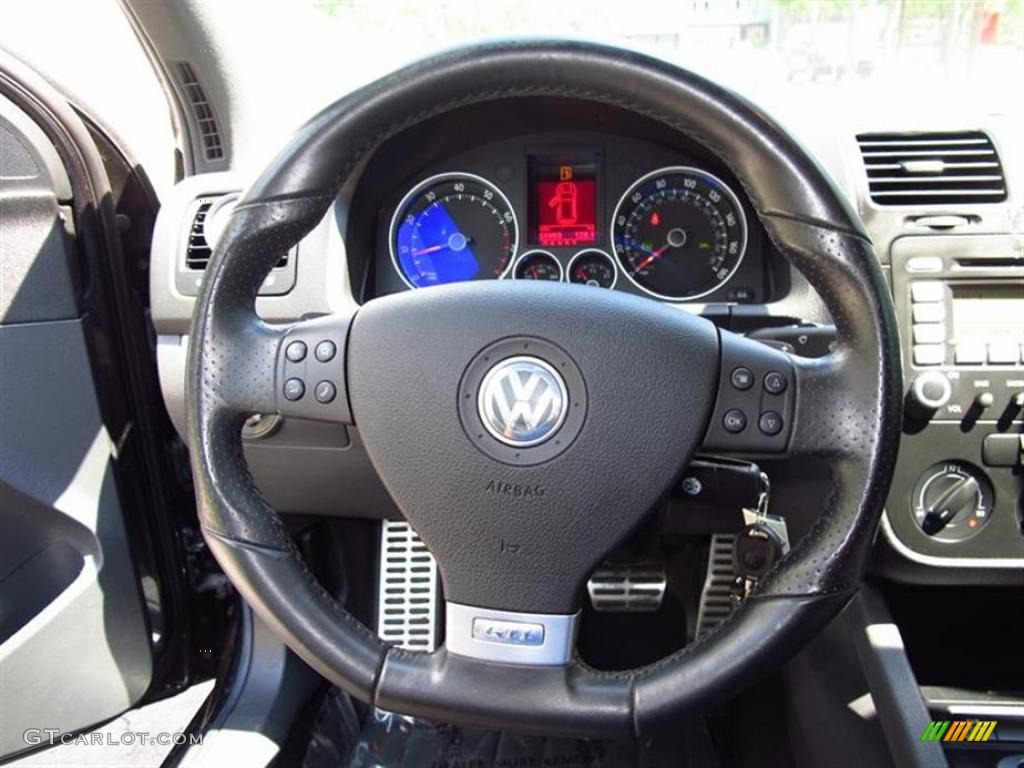 2007 Volkswagen GTI 4 Door Interlagos Plaid Cloth Steering Wheel Photo #49009340