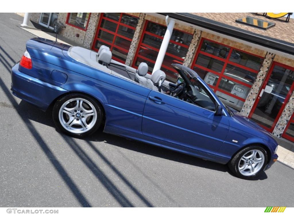 2002 3 Series 330i Convertible - Topaz Blue Metallic / Grey photo #9