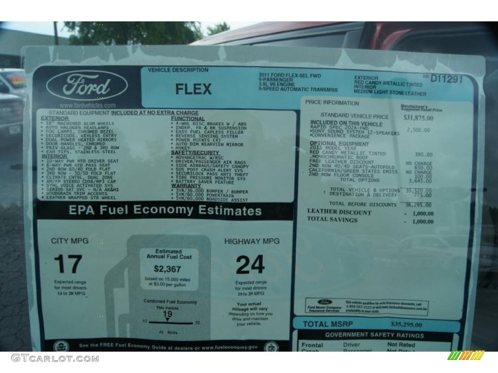 2011 Ford Flex SEL Window Sticker Photo #49013029