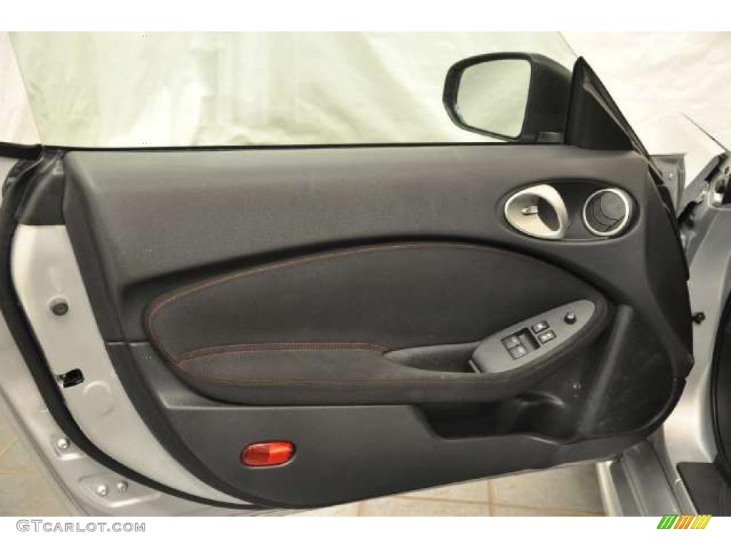 2009 Nissan 370Z NISMO Coupe NISMO Black/Red Door Panel Photo #49013529