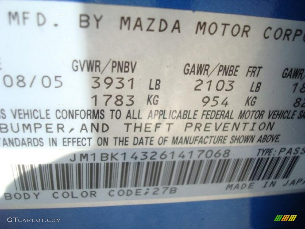 2006 MAZDA3 s Touring Hatchback - Winning Blue Metallic / Black photo #29