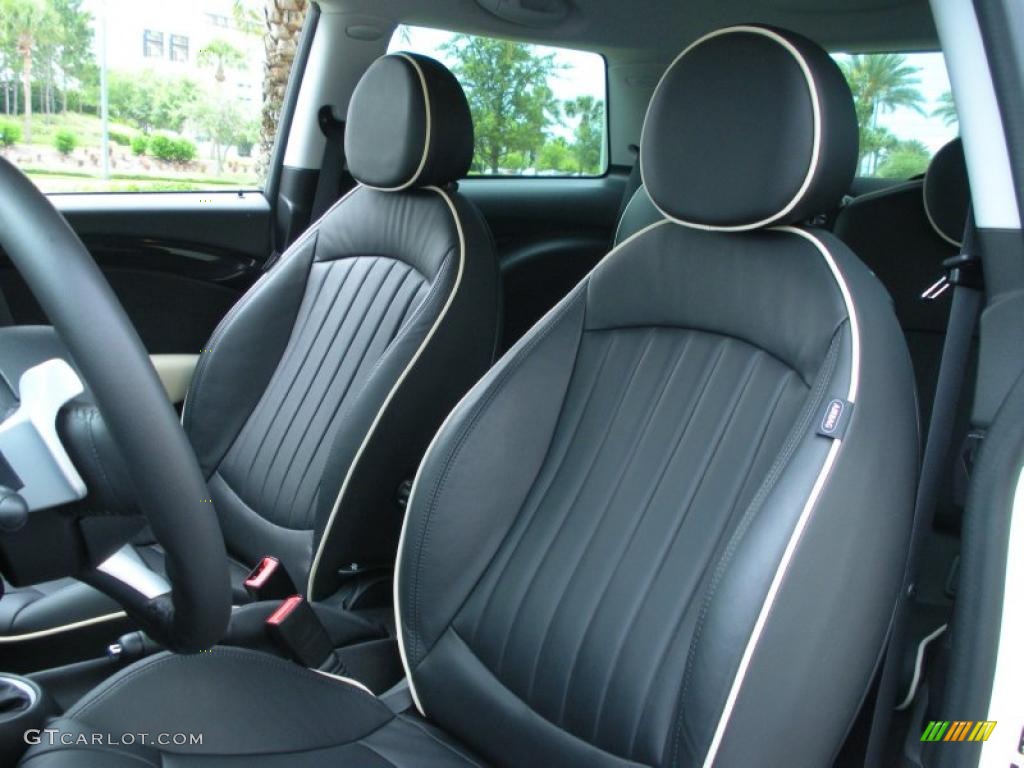 2009 Cooper S Hardtop - Pepper White / Lounge Carbon Black Leather photo #12