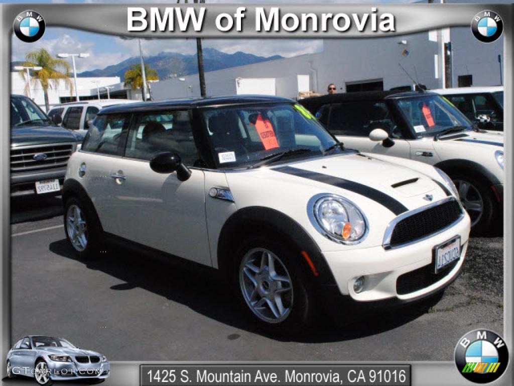 2008 Cooper S Hardtop - Pepper White / Checkered Carbon Black/Black photo #1