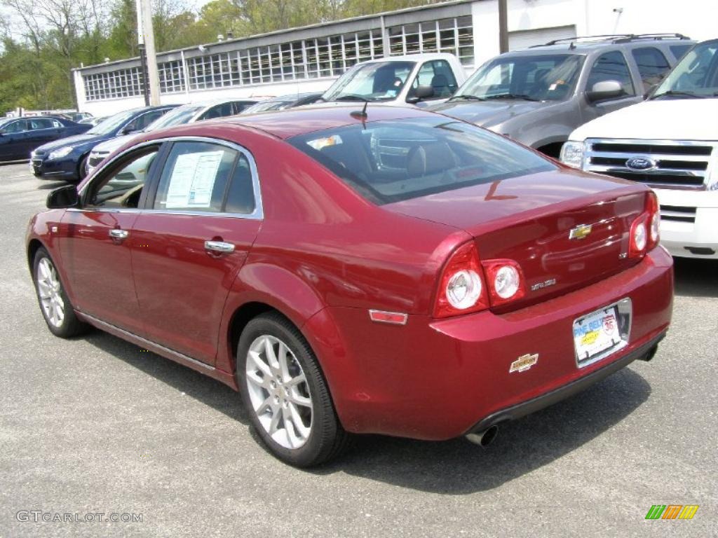 2008 Malibu LTZ Sedan - Red Jewel Tint Coat / Cocoa/Cashmere Beige photo #5