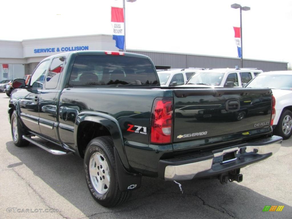 2005 Silverado 1500 Z71 Extended Cab 4x4 - Dark Green Metallic / Medium Gray photo #14