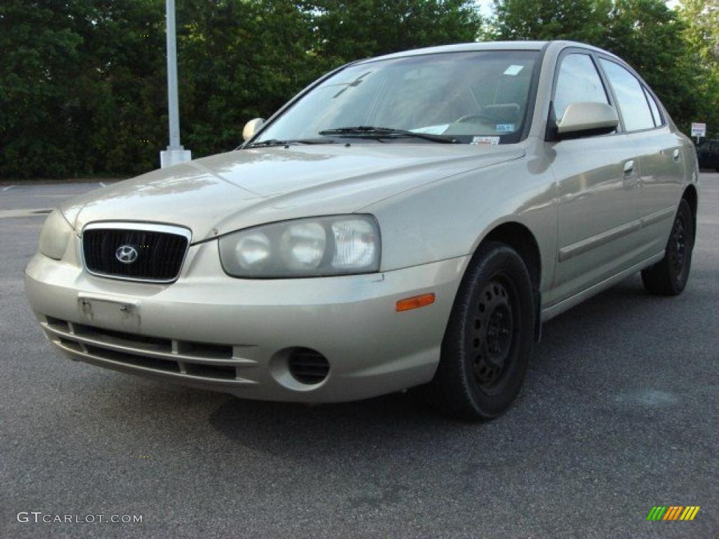 2002 Elantra GLS Sedan - Champagne Beige / Gray photo #1