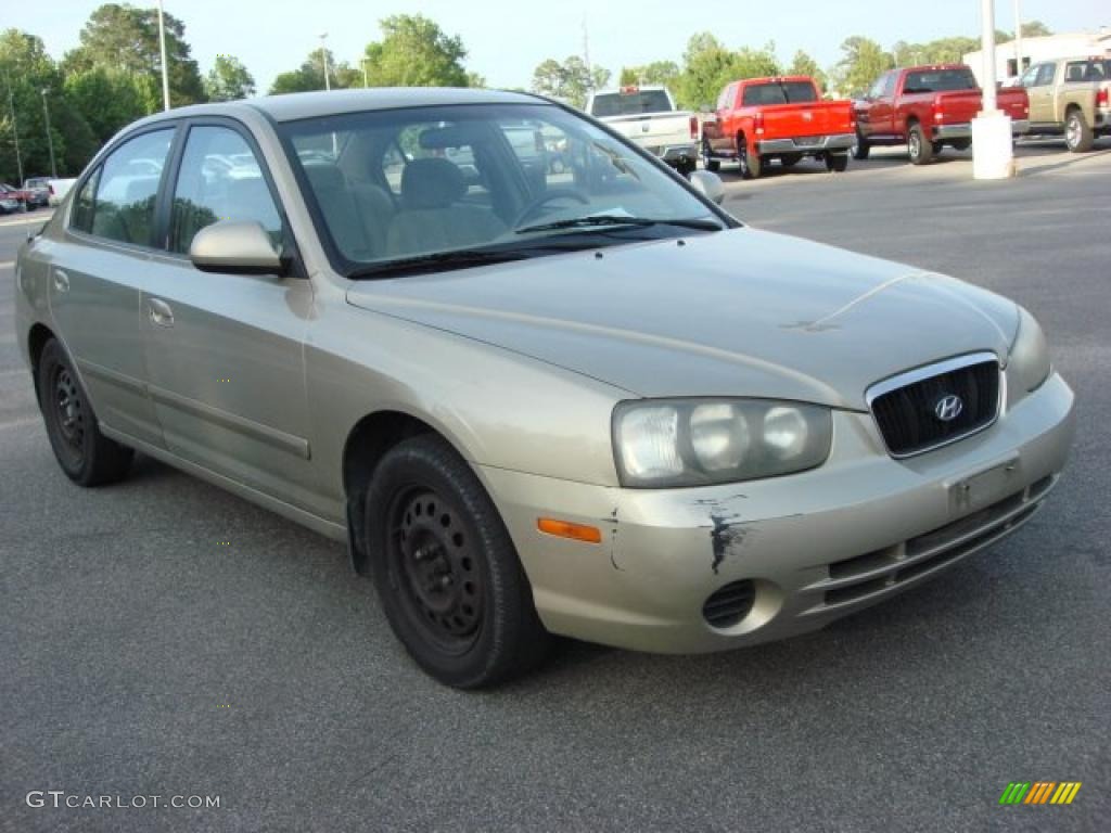 2002 Elantra GLS Sedan - Champagne Beige / Gray photo #6