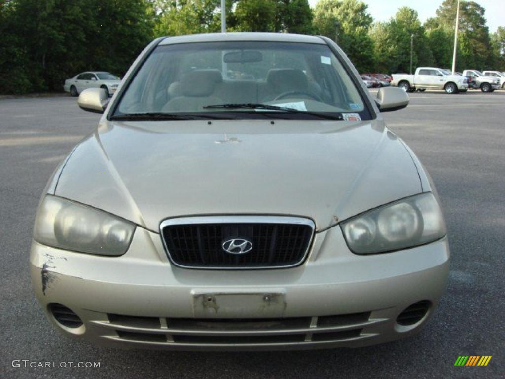 2002 Elantra GLS Sedan - Champagne Beige / Gray photo #7