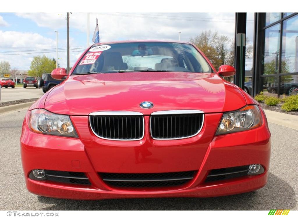 2008 3 Series 328i Sedan - Crimson Red / Beige photo #2