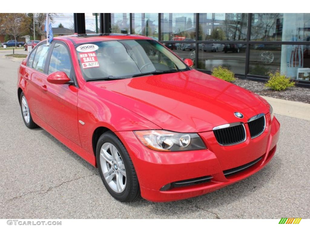 2008 3 Series 328i Sedan - Crimson Red / Beige photo #3
