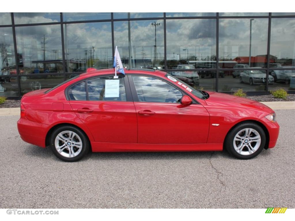 2008 3 Series 328i Sedan - Crimson Red / Beige photo #4