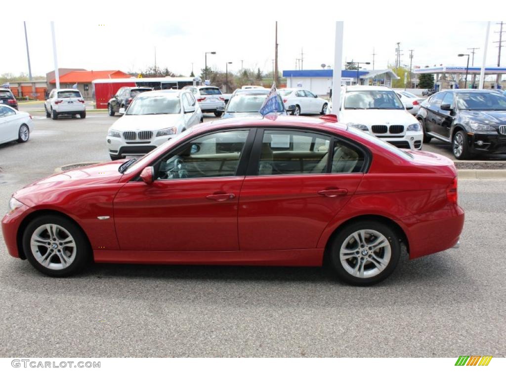 2008 3 Series 328i Sedan - Crimson Red / Beige photo #8