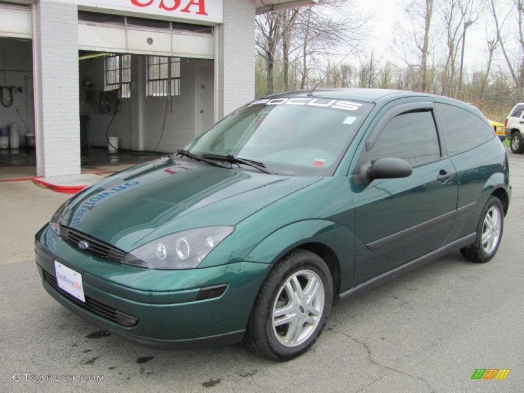 2000 Focus ZX3 Coupe - Rainforest Green Metallic / Medium Graphite photo #1