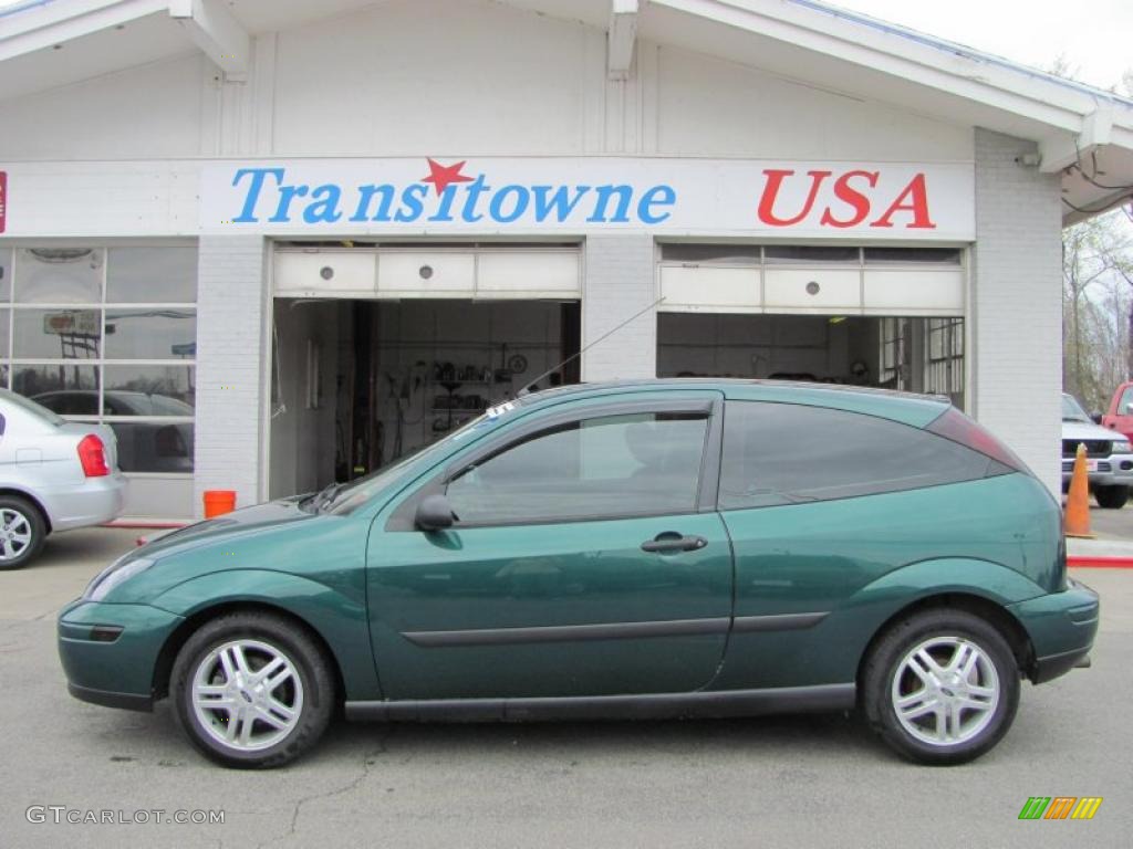 2000 Focus ZX3 Coupe - Rainforest Green Metallic / Medium Graphite photo #4
