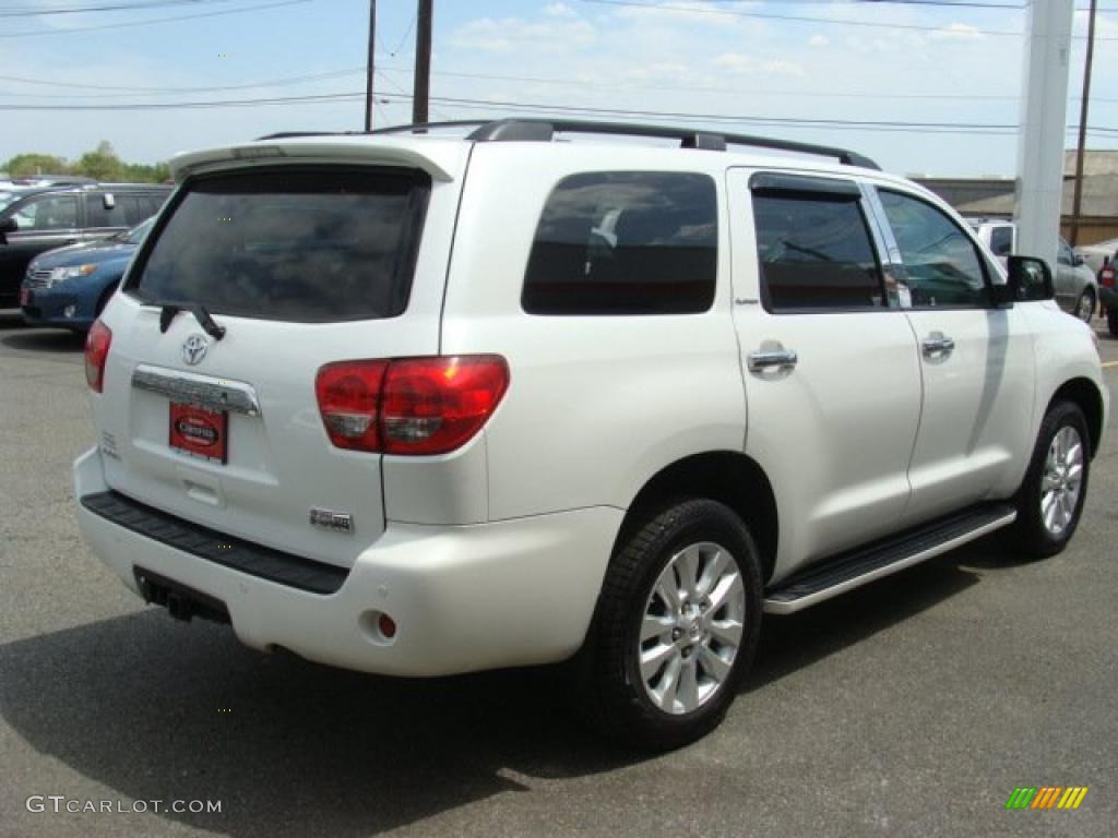 2008 Sequoia Platinum 4WD - Super White / Sand Beige photo #4