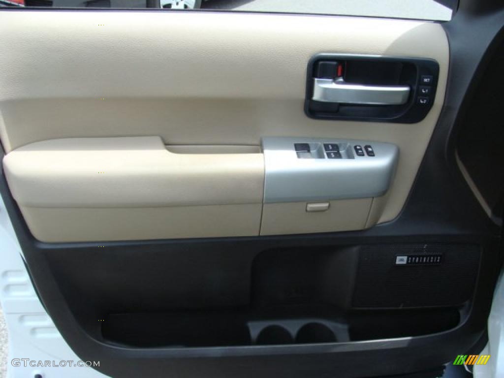 2008 Sequoia Platinum 4WD - Super White / Sand Beige photo #6