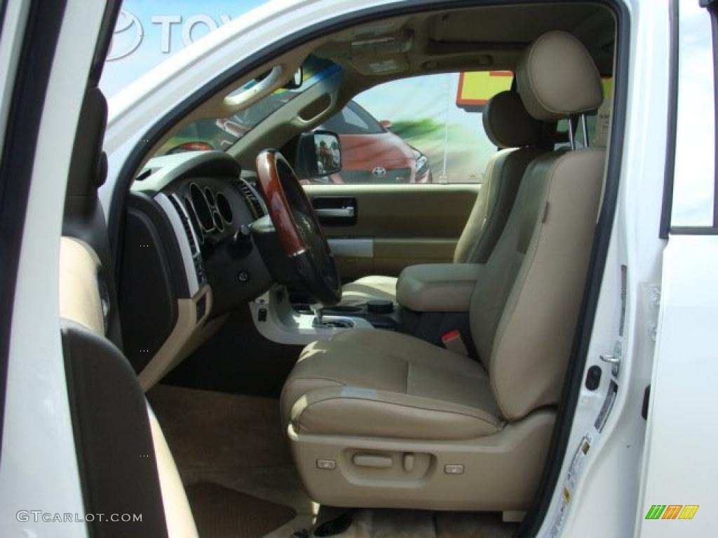 2008 Sequoia Platinum 4WD - Super White / Sand Beige photo #7