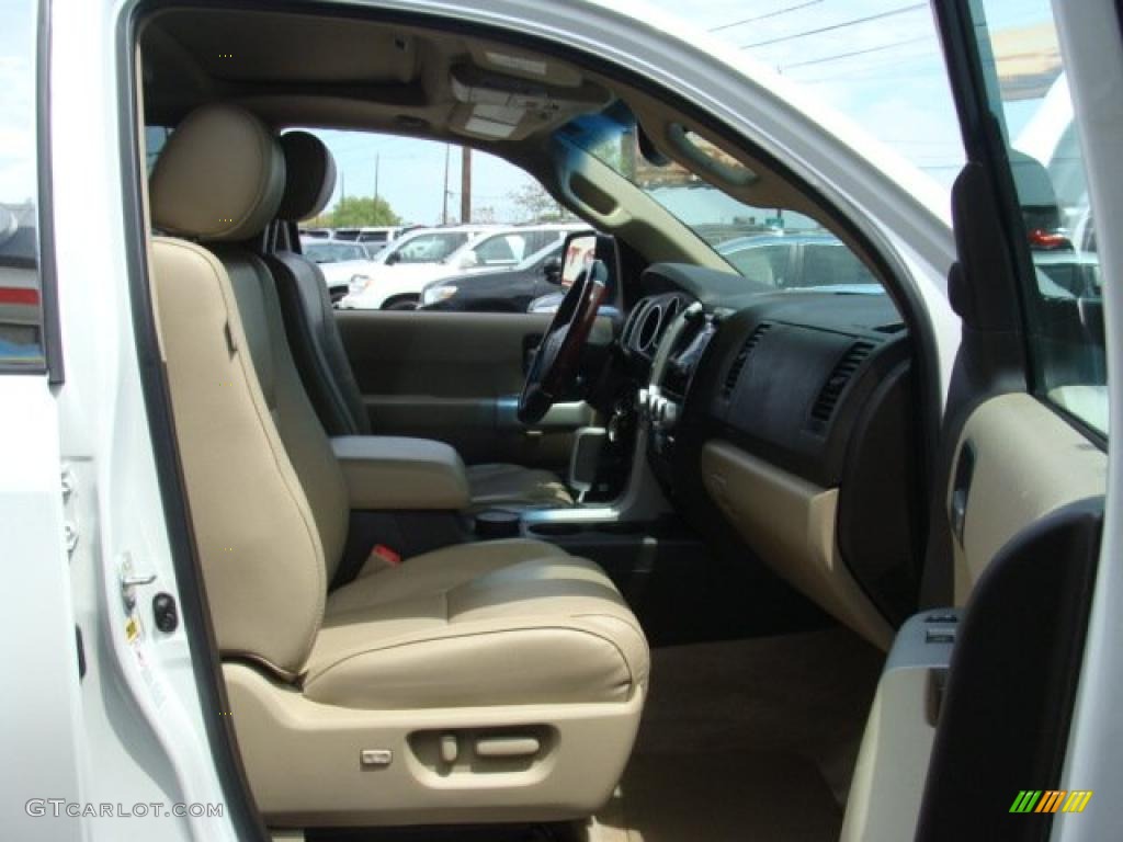 2008 Sequoia Platinum 4WD - Super White / Sand Beige photo #8