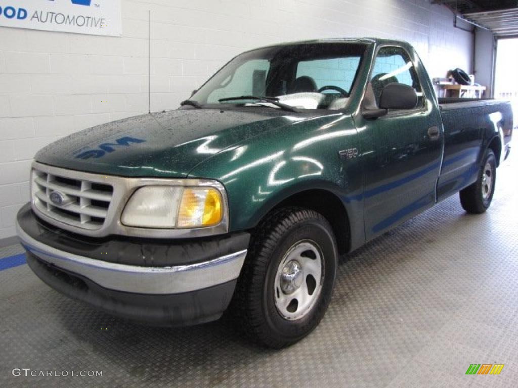 1999 F150 XLT Regular Cab - Amazon Green Metallic / Medium Graphite photo #1