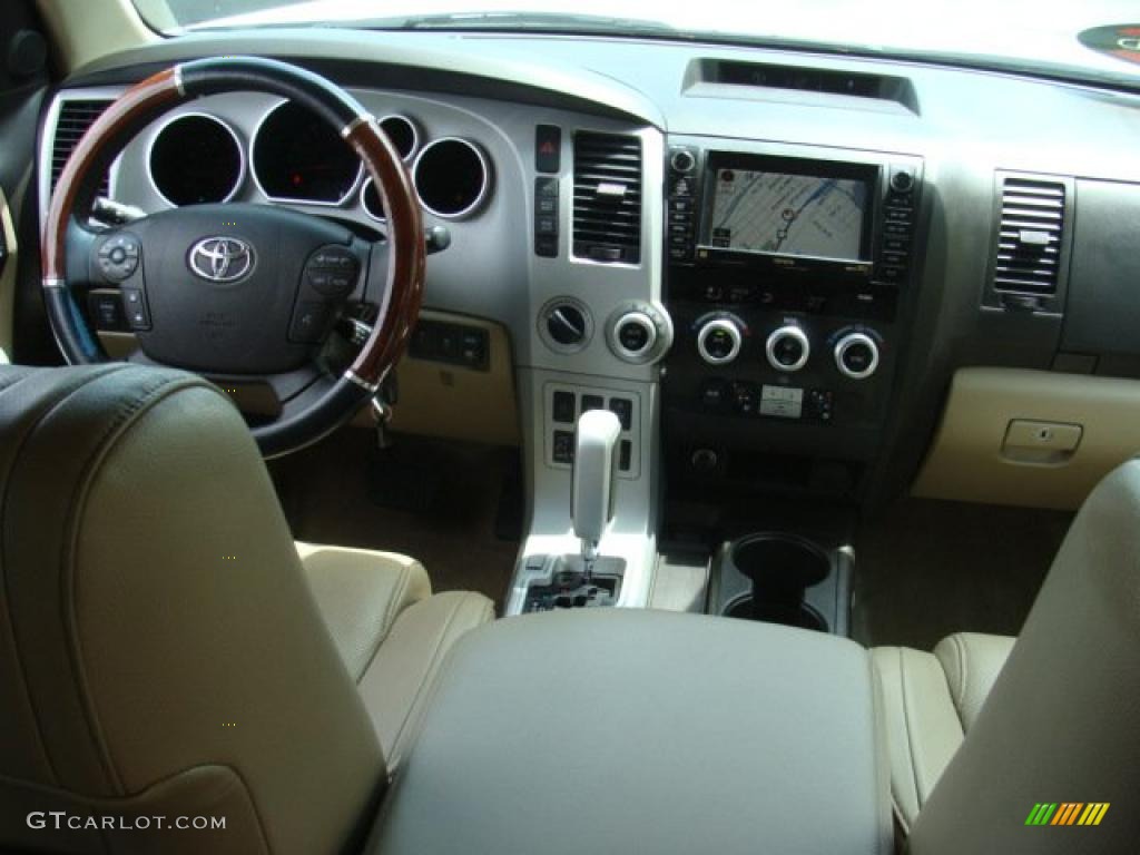 2008 Sequoia Platinum 4WD - Super White / Sand Beige photo #9