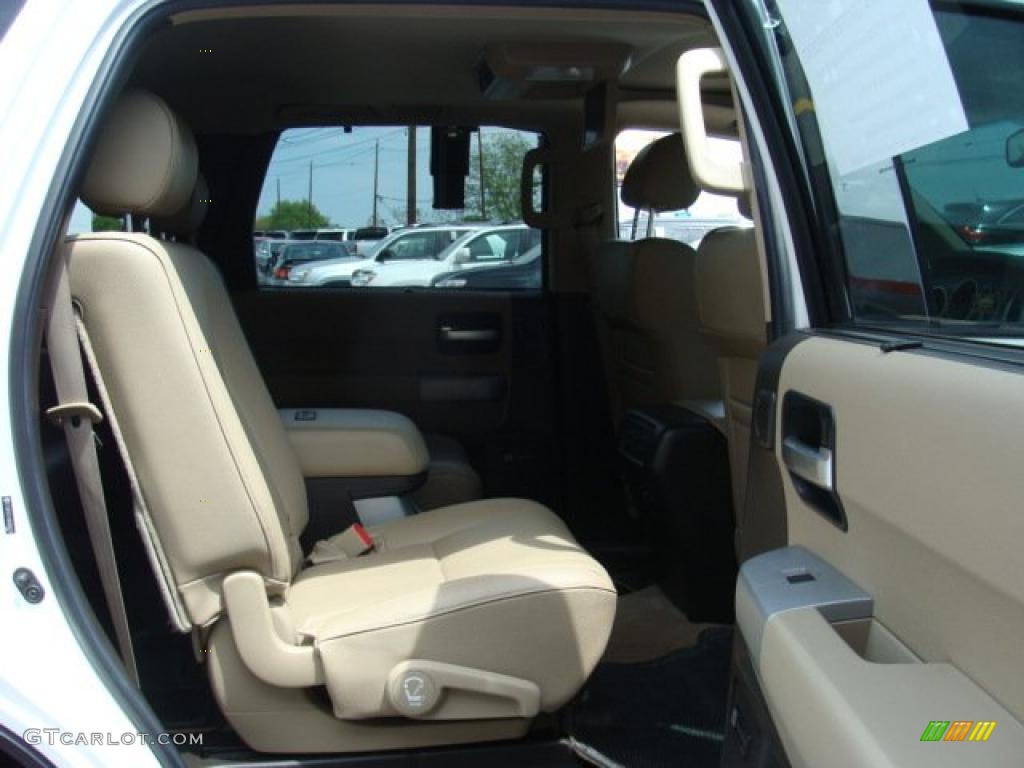 2008 Sequoia Platinum 4WD - Super White / Sand Beige photo #12