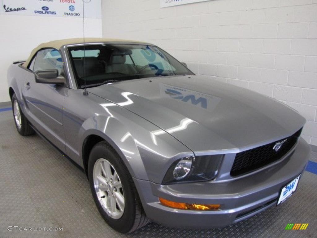 2007 Mustang V6 Premium Convertible - Tungsten Grey Metallic / Medium Parchment photo #1