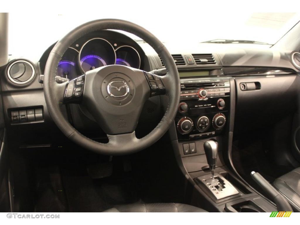 2008 Mazda MAZDA3 s Grand Touring Sedan Black Steering Wheel Photo #49030005
