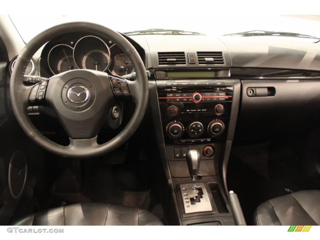 2008 Mazda MAZDA3 s Grand Touring Sedan Black Steering Wheel Photo #49030146