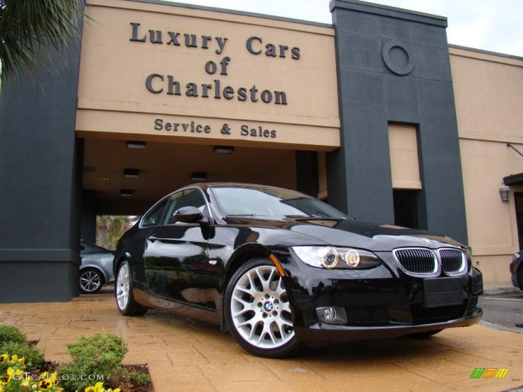 2008 3 Series 328i Coupe - Jet Black / Saddle Brown/Black photo #29