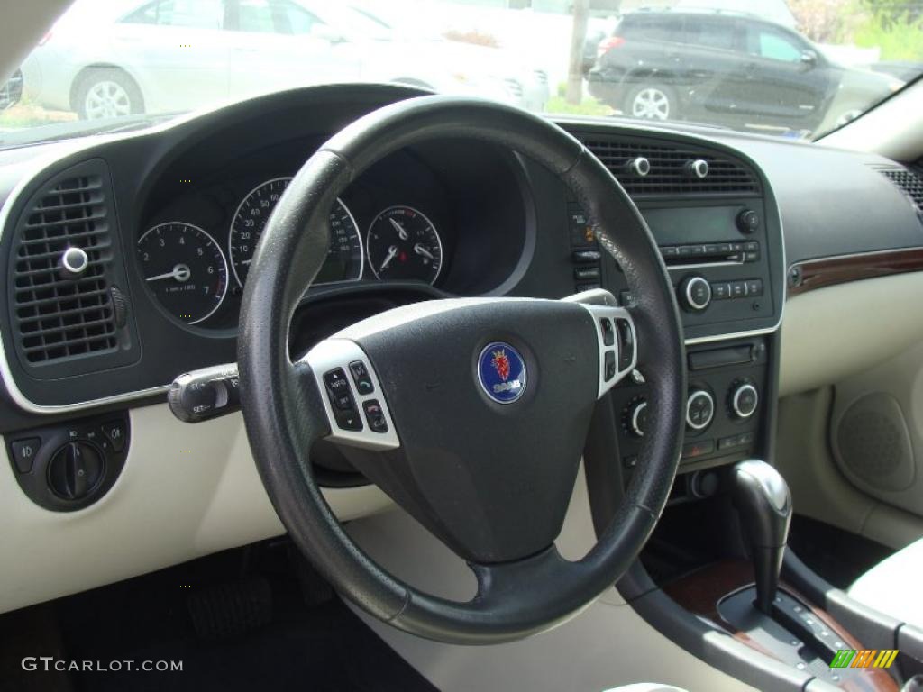 2007 Saab 9-3 2.0T Convertible Parchment Steering Wheel Photo #49032735
