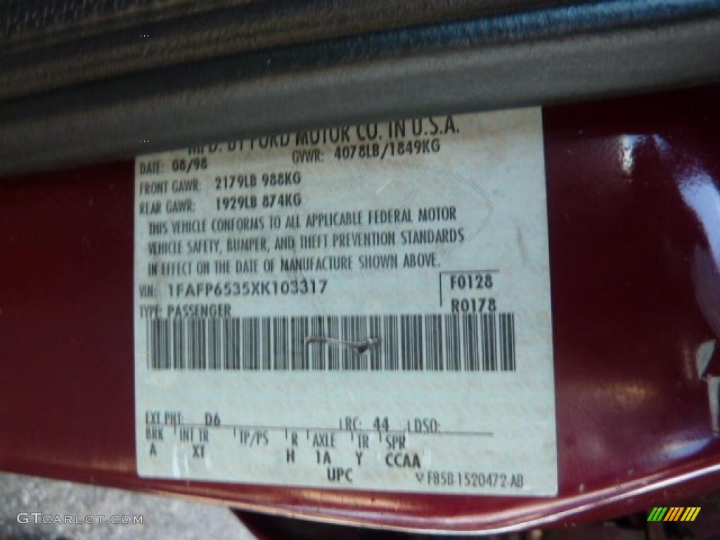 1999 Contour LX - Cabernet Red Metallic / Graystone photo #13