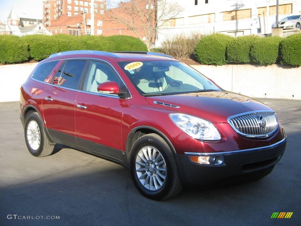 2009 Enclave CXL AWD - Red Jewel Tintcoat / Dark Titanium/Titanium photo #8