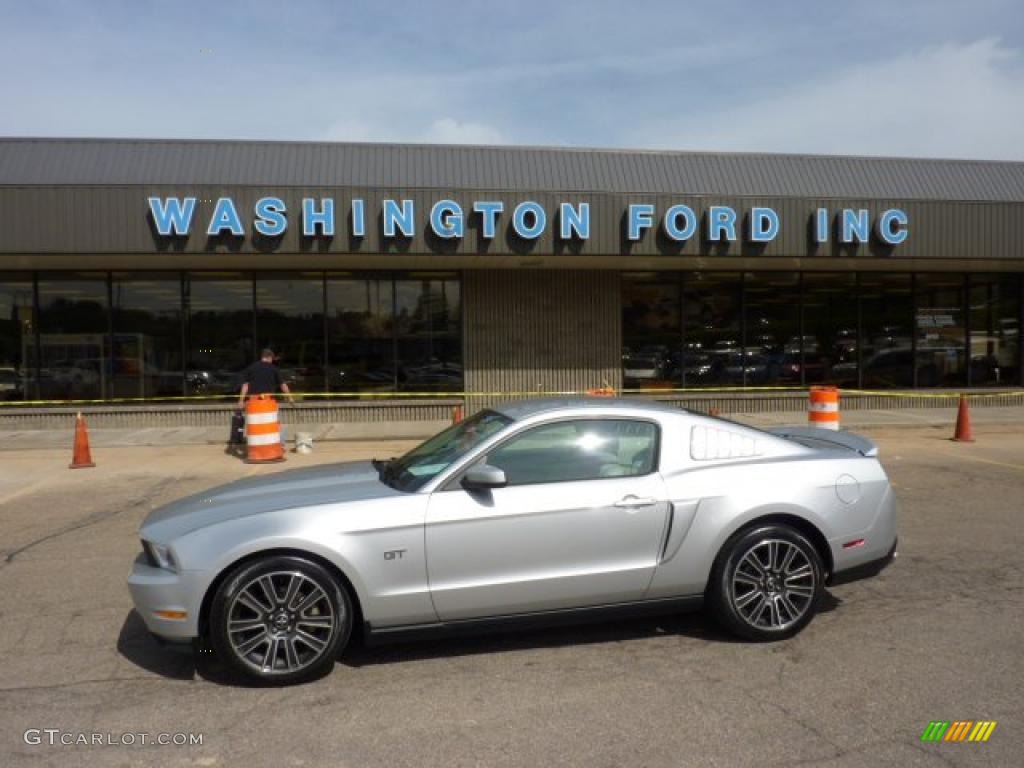 2010 Mustang GT Premium Coupe - Brilliant Silver Metallic / Stone photo #1