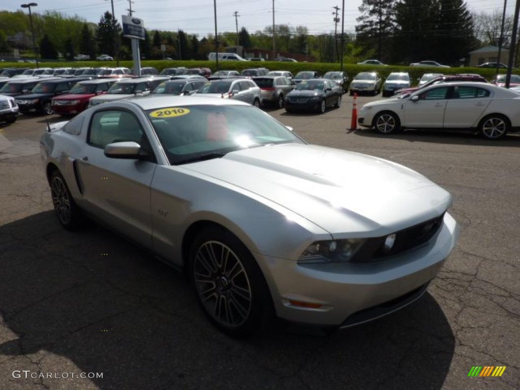 2010 Mustang GT Premium Coupe - Brilliant Silver Metallic / Stone photo #6