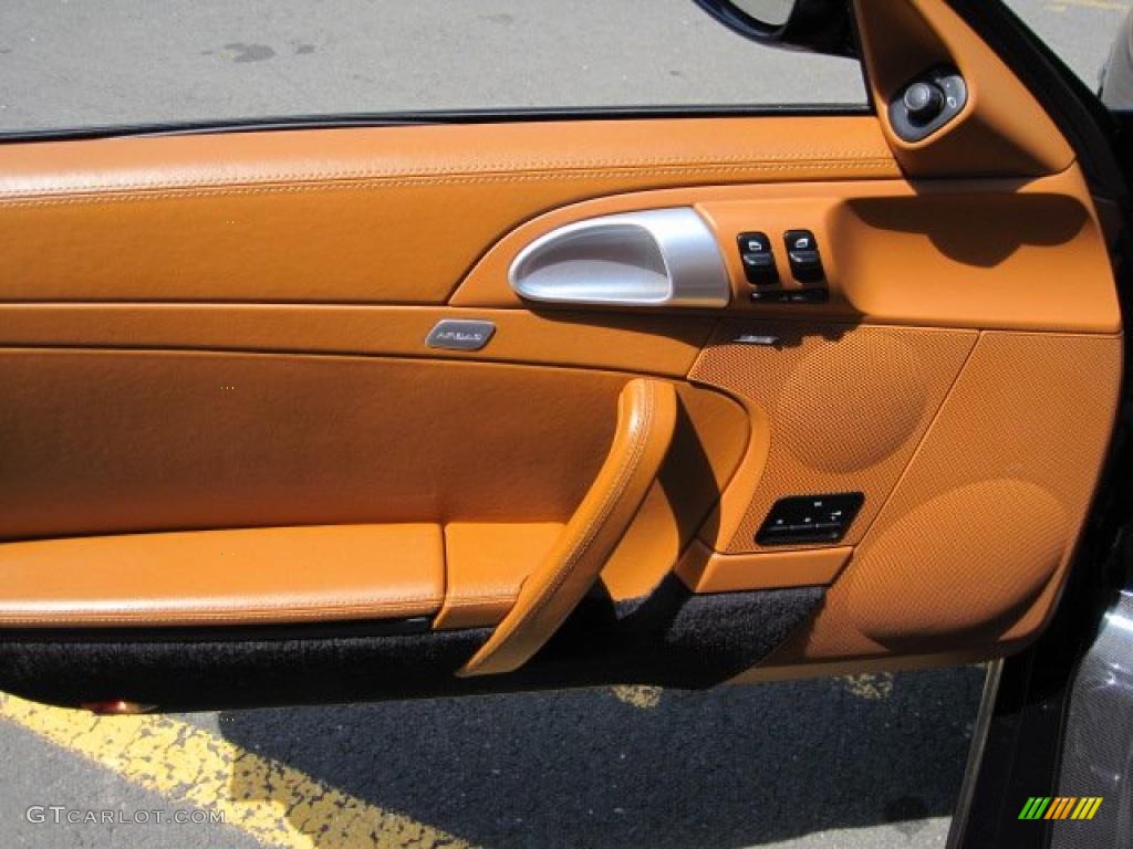 2008 Porsche 911 Turbo Cabriolet Natural Brown Door Panel Photo #49043499