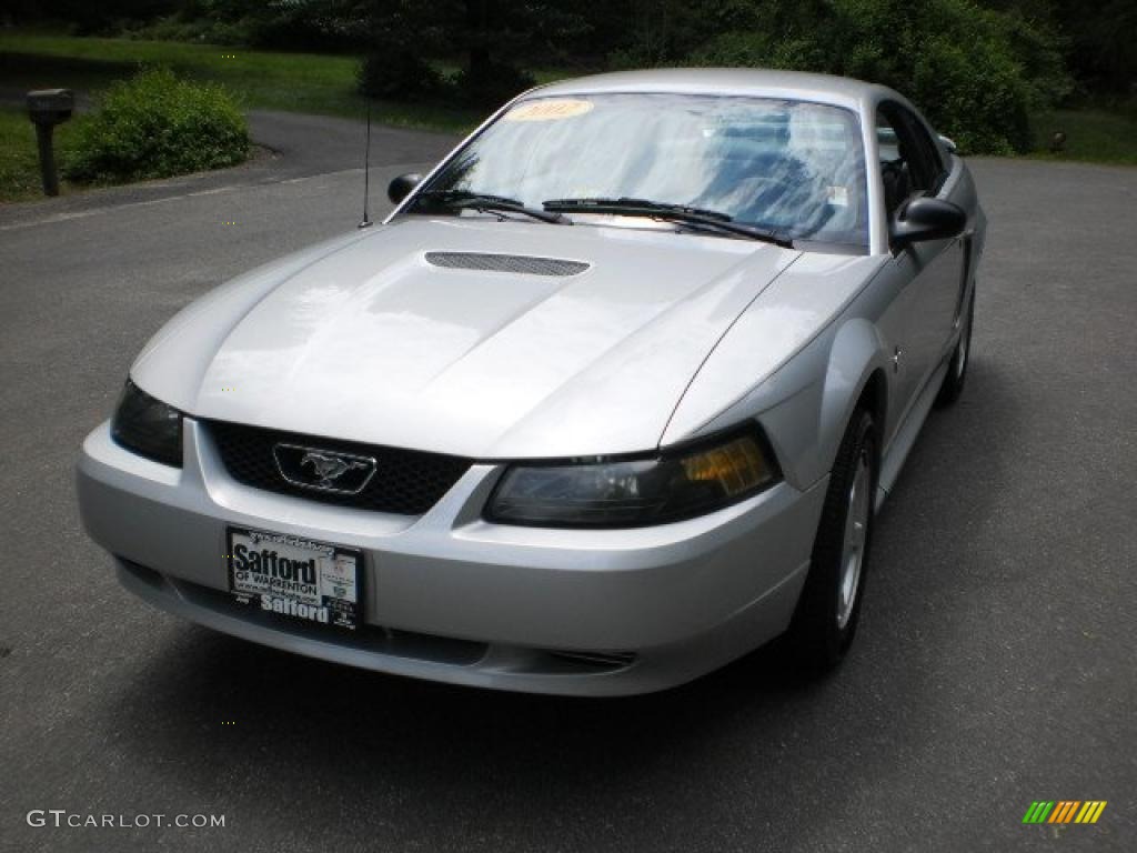 2002 Mustang V6 Coupe - Satin Silver Metallic / Medium Graphite photo #9