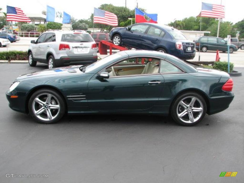 Everest Green Metallic 2005 Mercedes-Benz SL 500 Roadster Exterior Photo #49044345