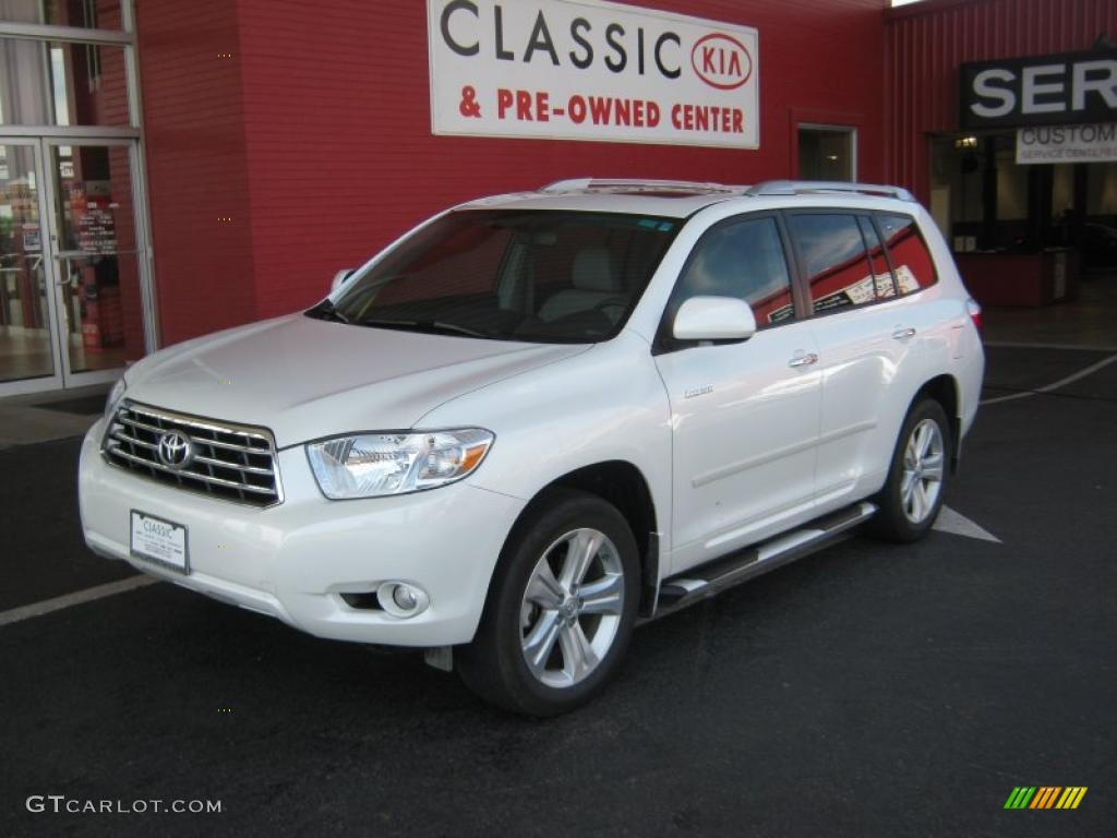 2009 Highlander Limited 4WD - Blizzard White Pearl / Ash photo #1