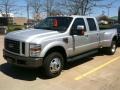 2008 Silver Metallic Ford F350 Super Duty Lariat Crew Cab 4x4 Dually  photo #3