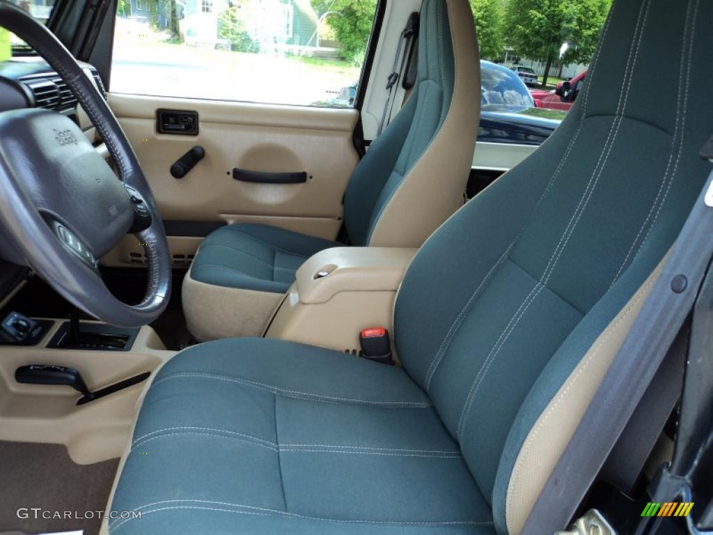 Camel Beige/Dark Green Interior 2002 Jeep Wrangler Sahara 4x4 Photo #49047567