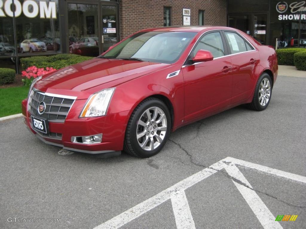 2008 CTS 4 AWD Sedan - Crystal Red / Cashmere/Cocoa photo #1