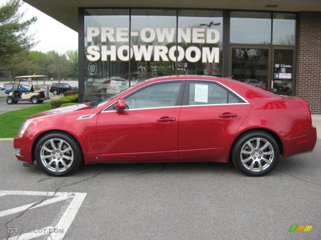 2008 CTS 4 AWD Sedan - Crystal Red / Cashmere/Cocoa photo #3