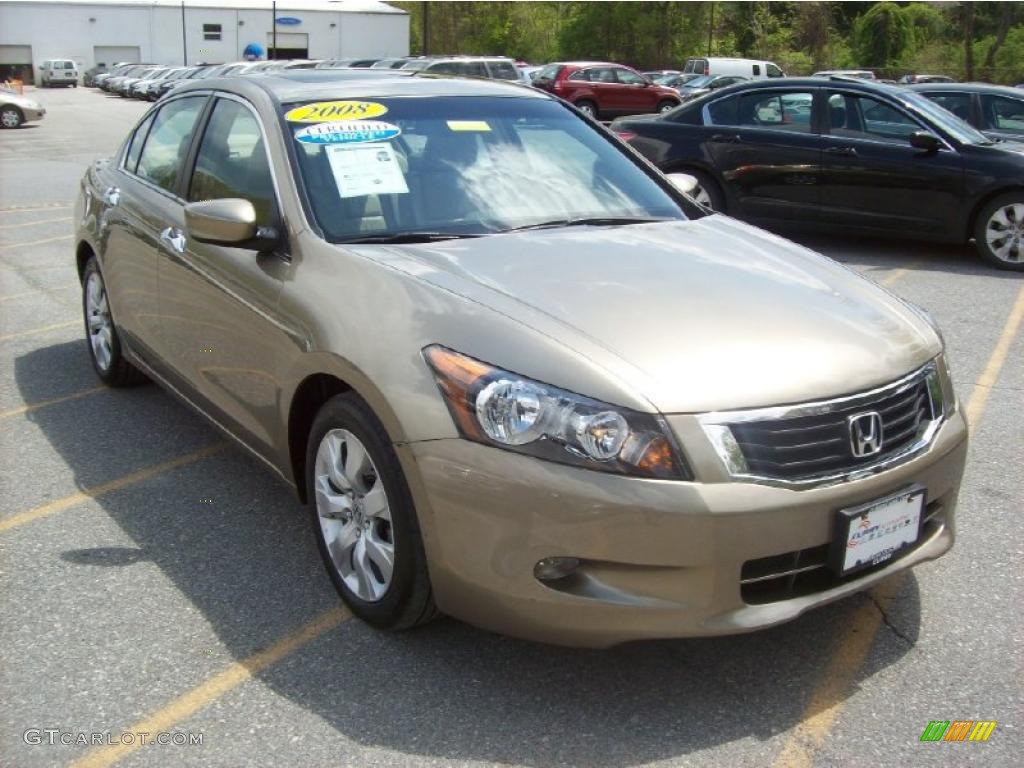 2008 Accord EX-L V6 Sedan - Bold Beige Metallic / Ivory photo #1