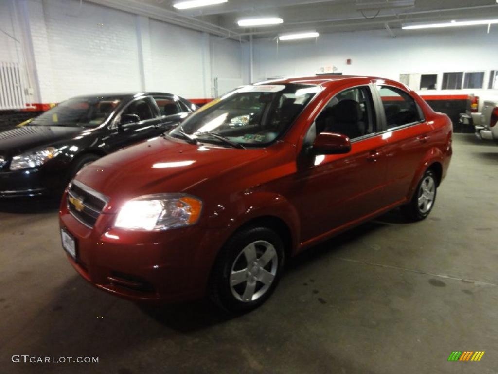 2010 Aveo LT Sedan - Sport Red / Charcoal photo #1