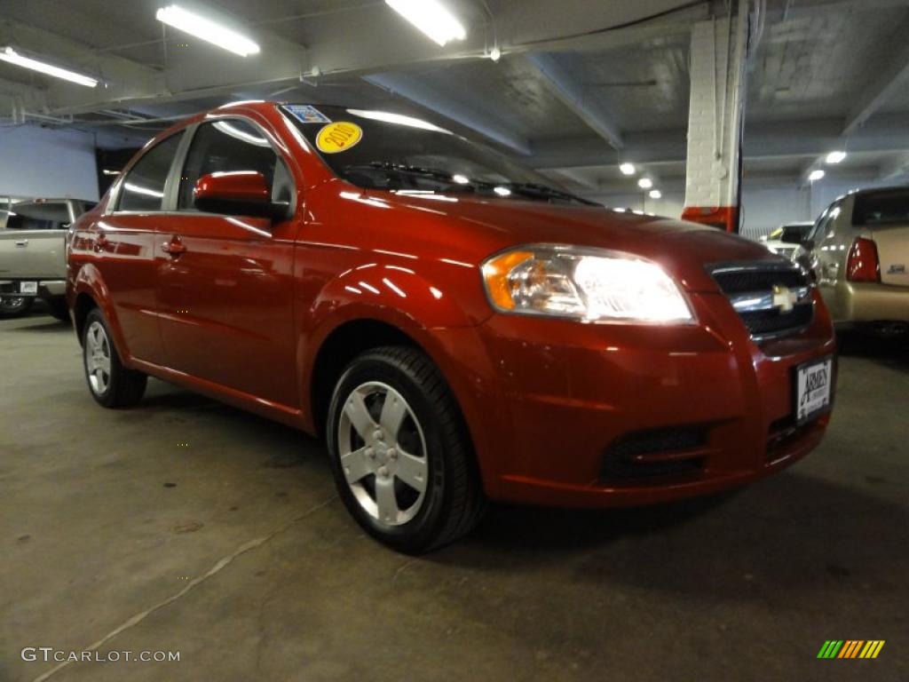 2010 Aveo LT Sedan - Sport Red / Charcoal photo #5